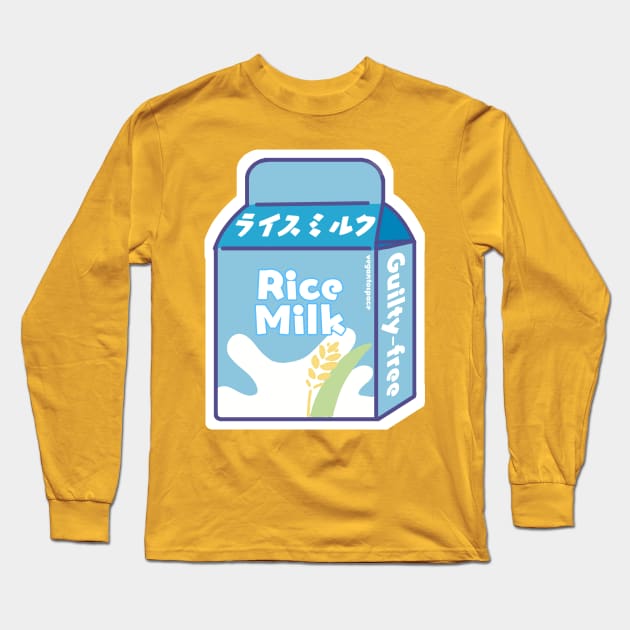 Japanese Rice Milk Organic Dairy Free Plant Based Vegan Drink Long Sleeve T-Shirt by veganspace